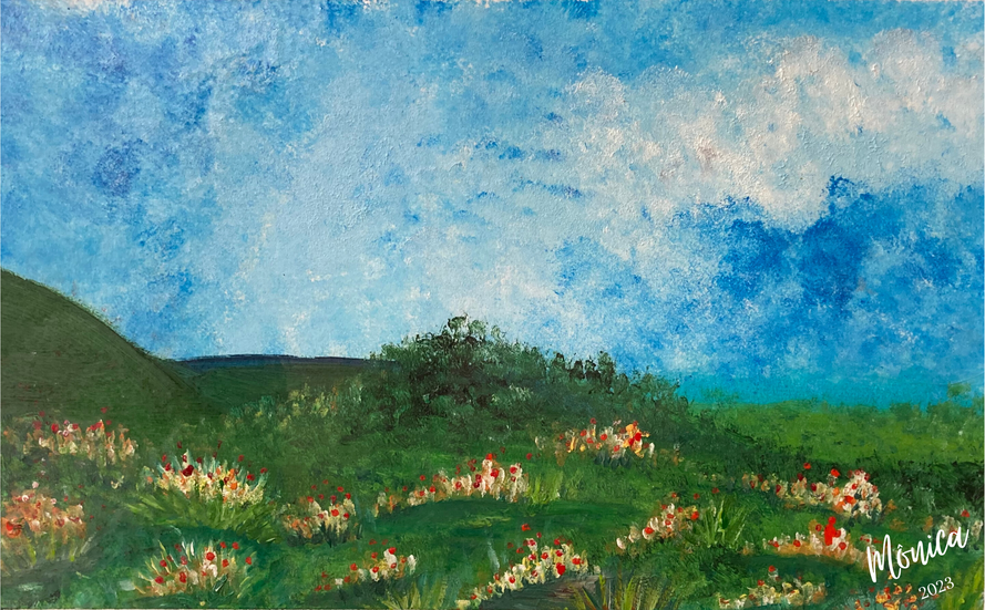 Pintura à óleo de paisagem em papel