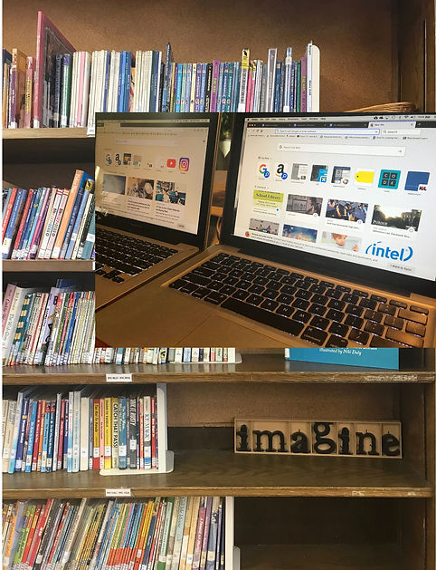 Library books and laptops
