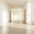 Minimalist image of a clean hallway with