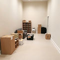 Tidy indoor space with furniture and box