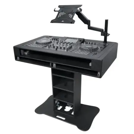 prox-xzf-djct-bl-2u-case--black-control-tower-dj-booth-w--laptop-stand-and-flight-cases-2x