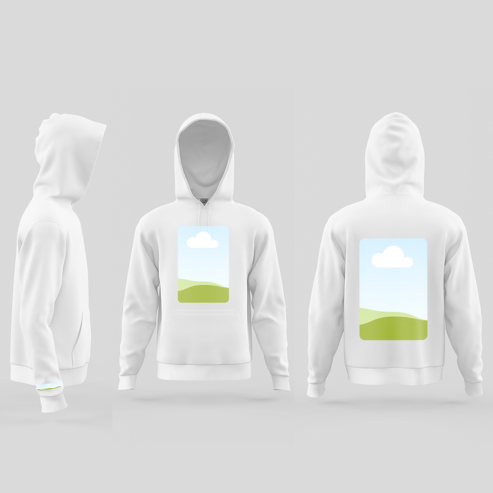 Front A4 size, back A3 with print on sleeve (Down) - Printed hoodie