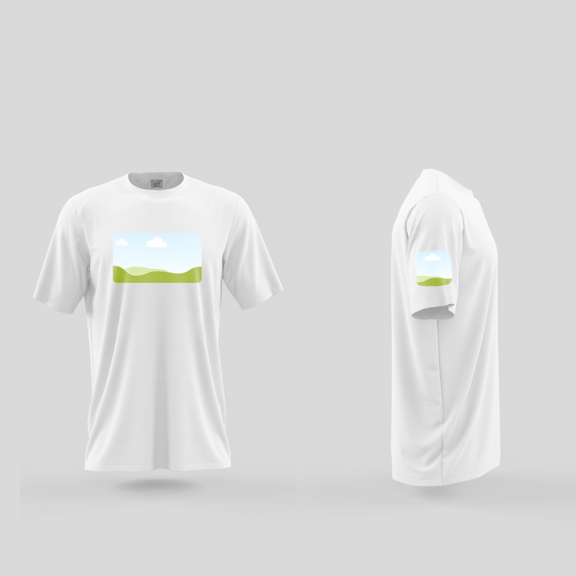 Front Chest Design With Embroidery On Sleeve - Embroidered T-Shirt