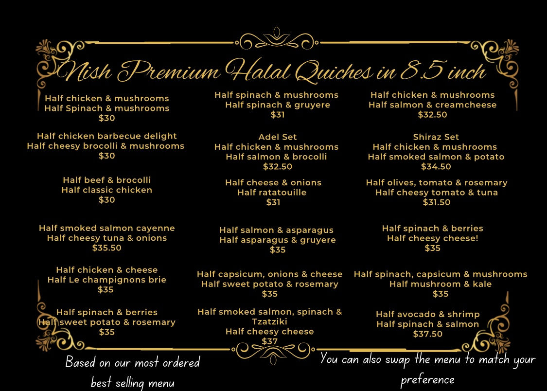 8.5" quiches menu