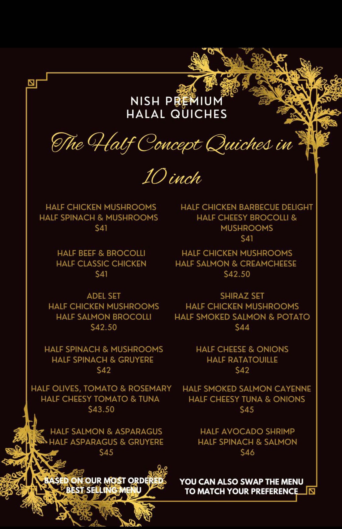 10" Quiche Menu