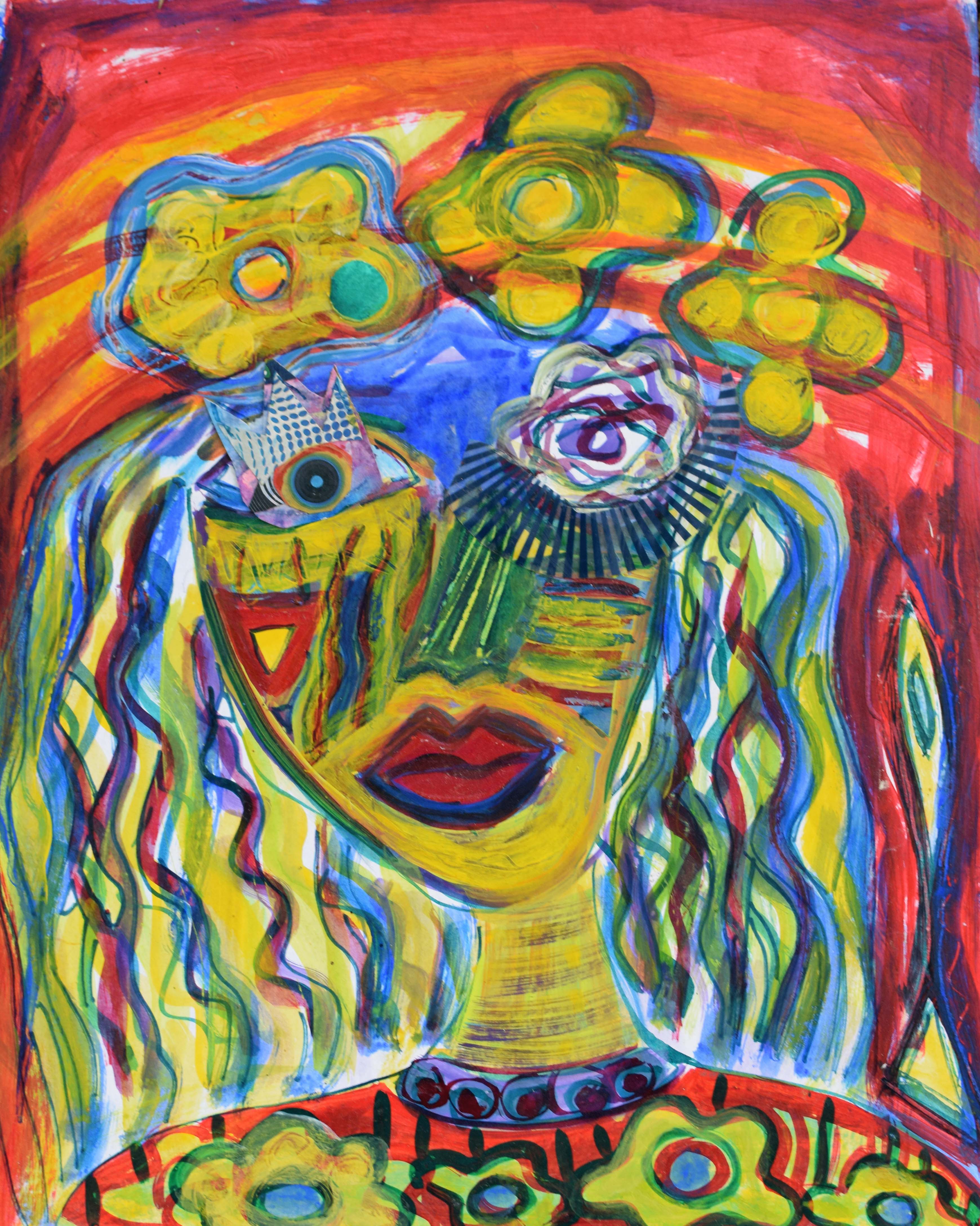 Woman With Flowers In Her Hair