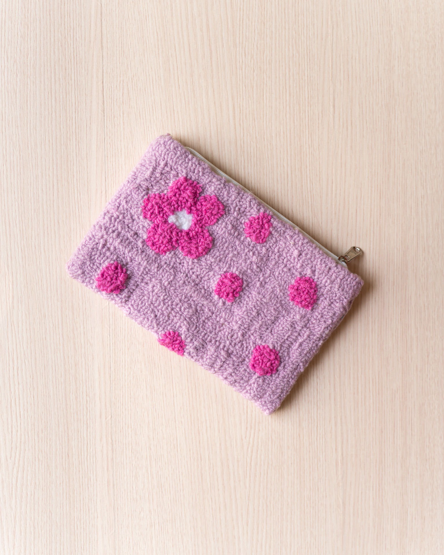 Pastel Pink Flower Pouch