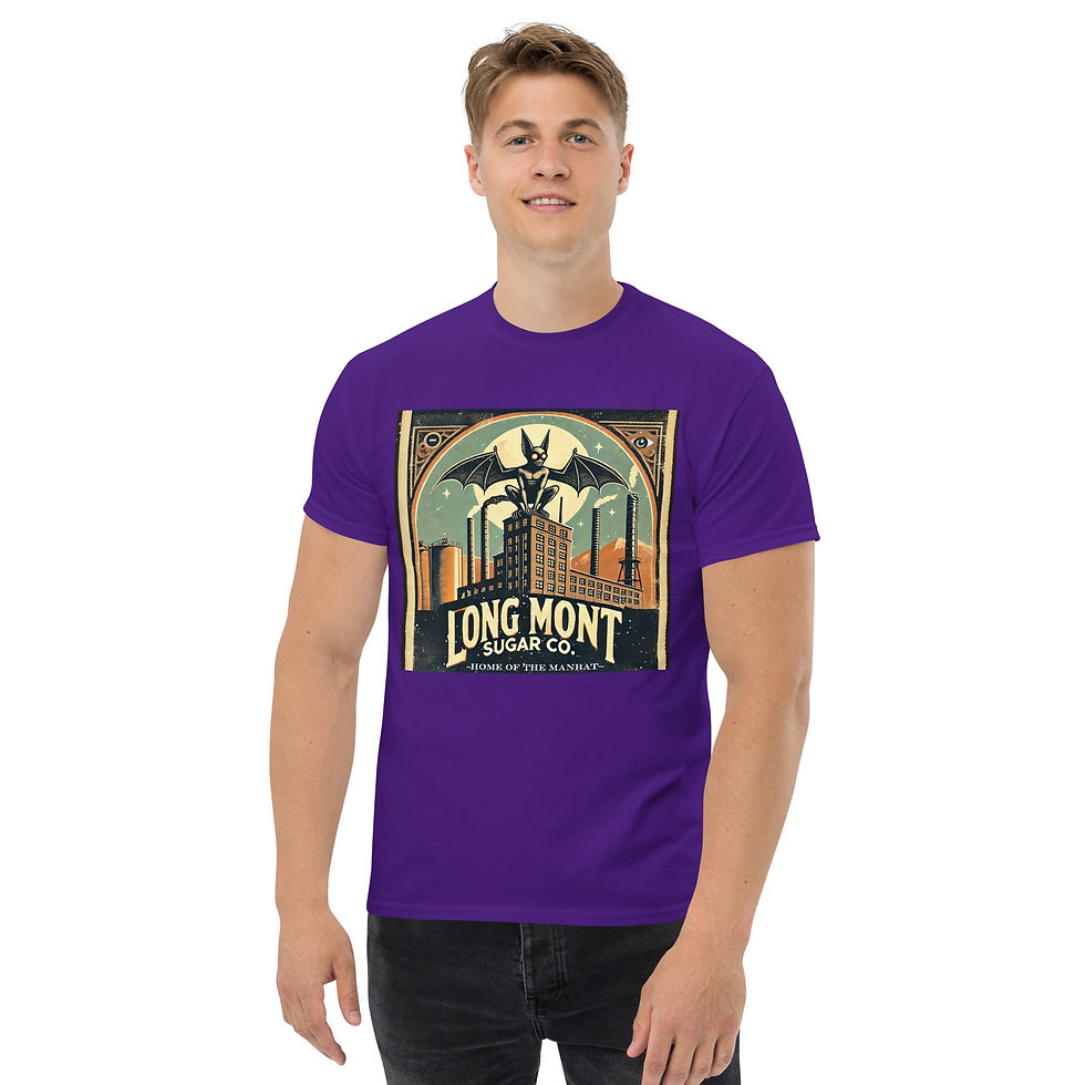 Thumbnail: Longmont Sugar Mill Man-Bat T-Shirt – Home of the Man-Bat