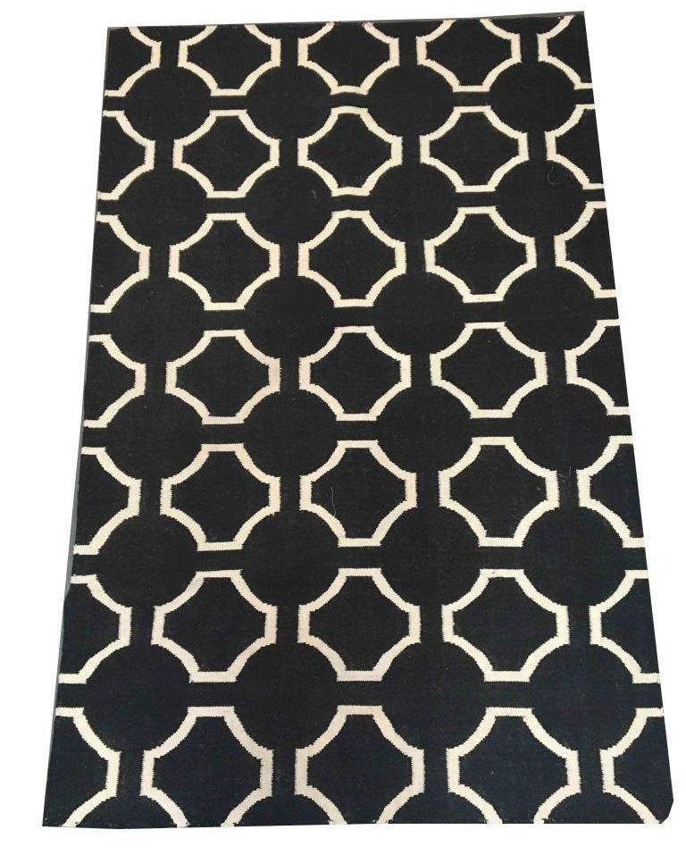 Black and Cream Area Rug