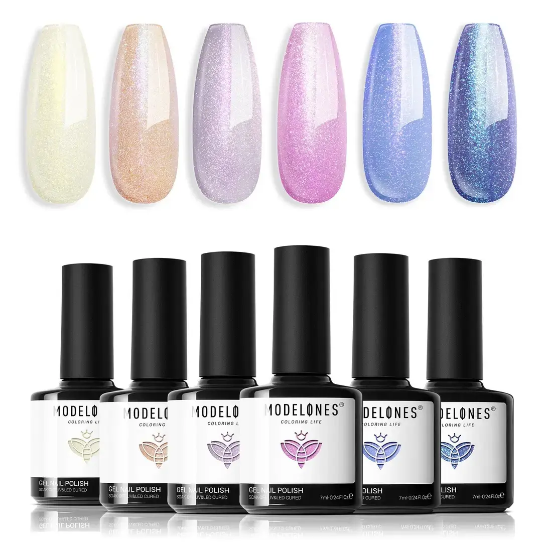 Modelones Enchanted Hues - 6 Colors Gel Nail Polish Set
