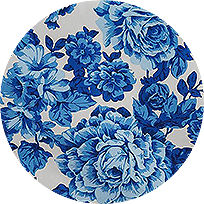 18mm/20mm Blue Floral Design Glass Snap (1820-1973J)