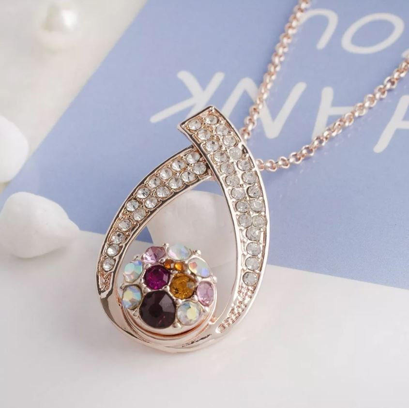 Thumbnail: 12mm Multi Color Multi Size Stone on Rose Gold Snap (12-9676-E2)