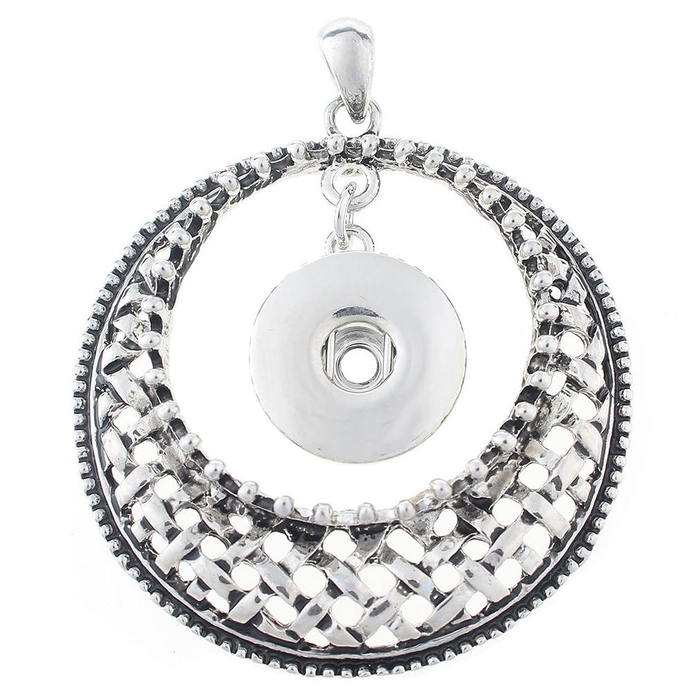18mm/20mm Woven Rim w/Hanging Single Snap Pendant (1820-7628J)