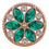 Thumbnail: 18mm/20mm Rose Gold Green Flower w/Clear Rhinestones Snap (1820-7544RG-E5)
