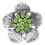 Thumbnail: 18mm/20mm Metal w/ Green Center Rhinestones Flower Snap (1820-8153-CO)
