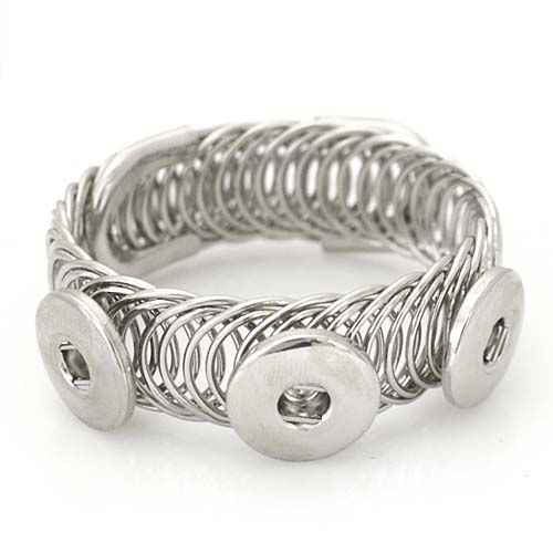 18mm/20mm 3-Snap Multi-Swirl Wire Bracelet 5 1/2"Wrist Expandable(1820-0513-E3-)