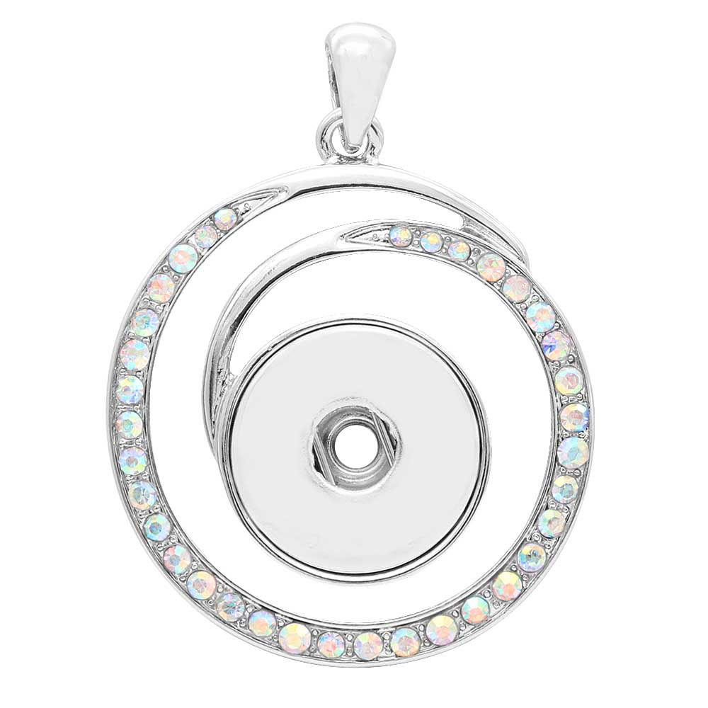 18mm/20mm Swirl w/AB Rhinestones Pendant (1820-0455C-E12)