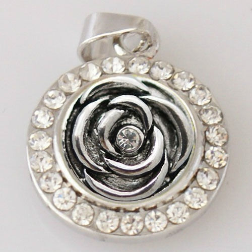 Thumbnail: 12mm Single Snap Pendant Surrounded By Crystals (12-0889-CO-E6)