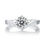 Thumbnail: 1 CT Sterling Silver/Platinum Plated Adjustable Moissanite Crown Ring (0005MD)