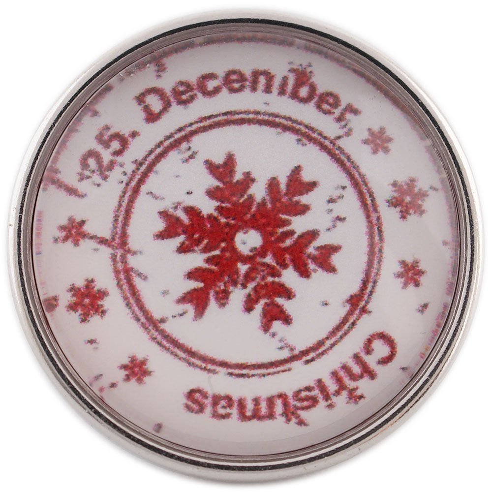 18mm/20mm Christmas 25 December Glass Snap (1820-1102-E10)