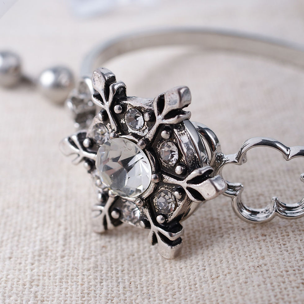 Thumbnail: 18mm/20mm Metal Snowflake w/Clear Rhinestone Center Snap (1820-6471-E12)