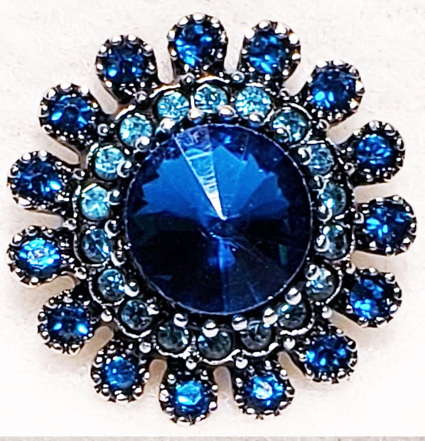 18mm/20mm Dark Turquoise Rhinestone Snap (1820-8143P)