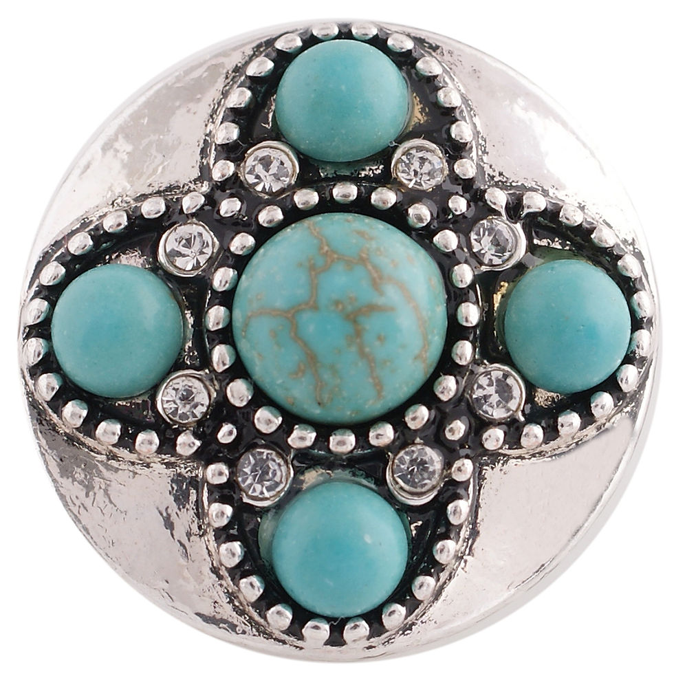 18mm/20mm Turquoise Stone Crisscross Snap (1820-8760-CO-E4)