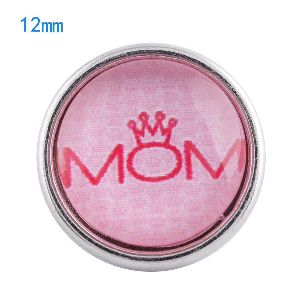 12mm Pink MOM w/Crown Snap (12-0065)