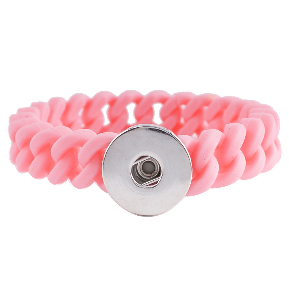 18mm/20mm Snap Lt. Pink Silicone Bracelet - Wrist Size - 6 3/4" (1820-9714-CO)