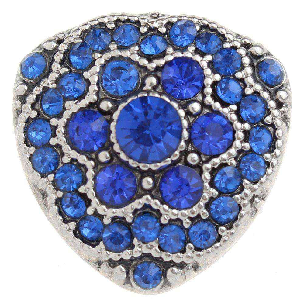 18mm/20mm Blue Multi Rhinestone Triangle Snap (1820-1144J)