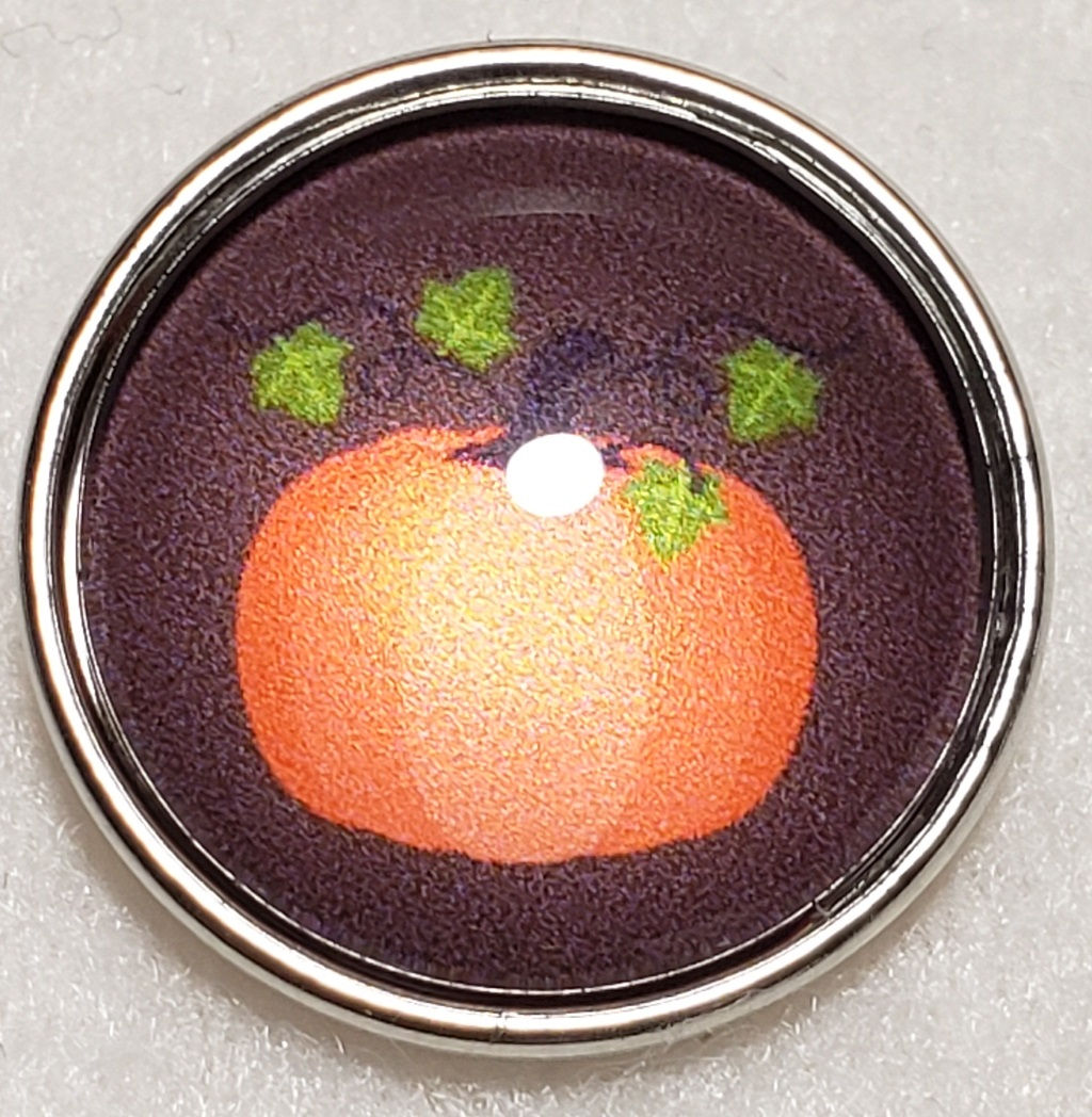 18mm/20mm Pumpkin on Brown Background Glass Snap (1820-0625A)