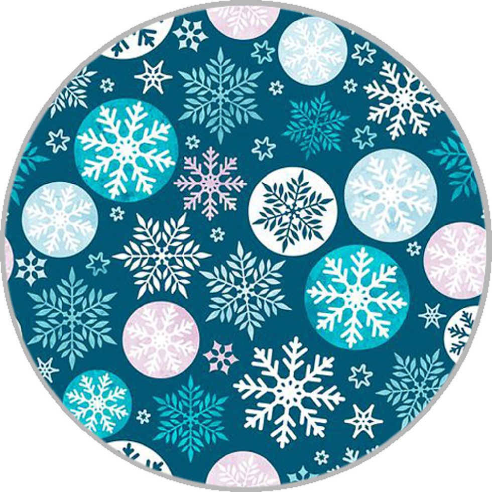 18mm/20mm Blue and White Snowflakes Glass Dome Snap (1820-2901J)