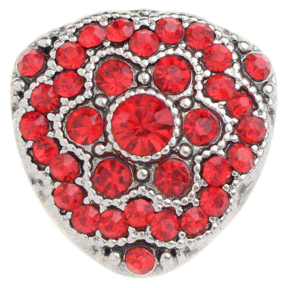 18mm/20mm Red Multi Rhinestone Triangle Snap (1820-1143J)