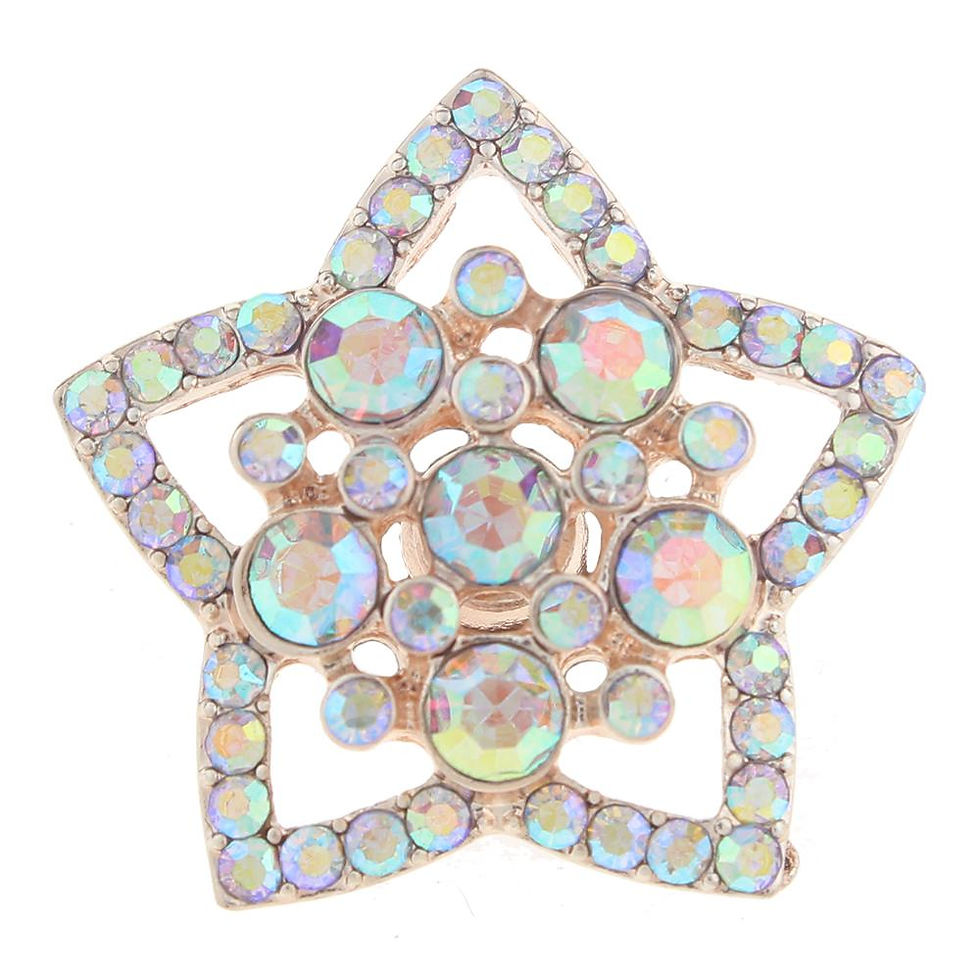18mm/20mm AB Rhinestone Star On Gold Snap (1820-0535J)