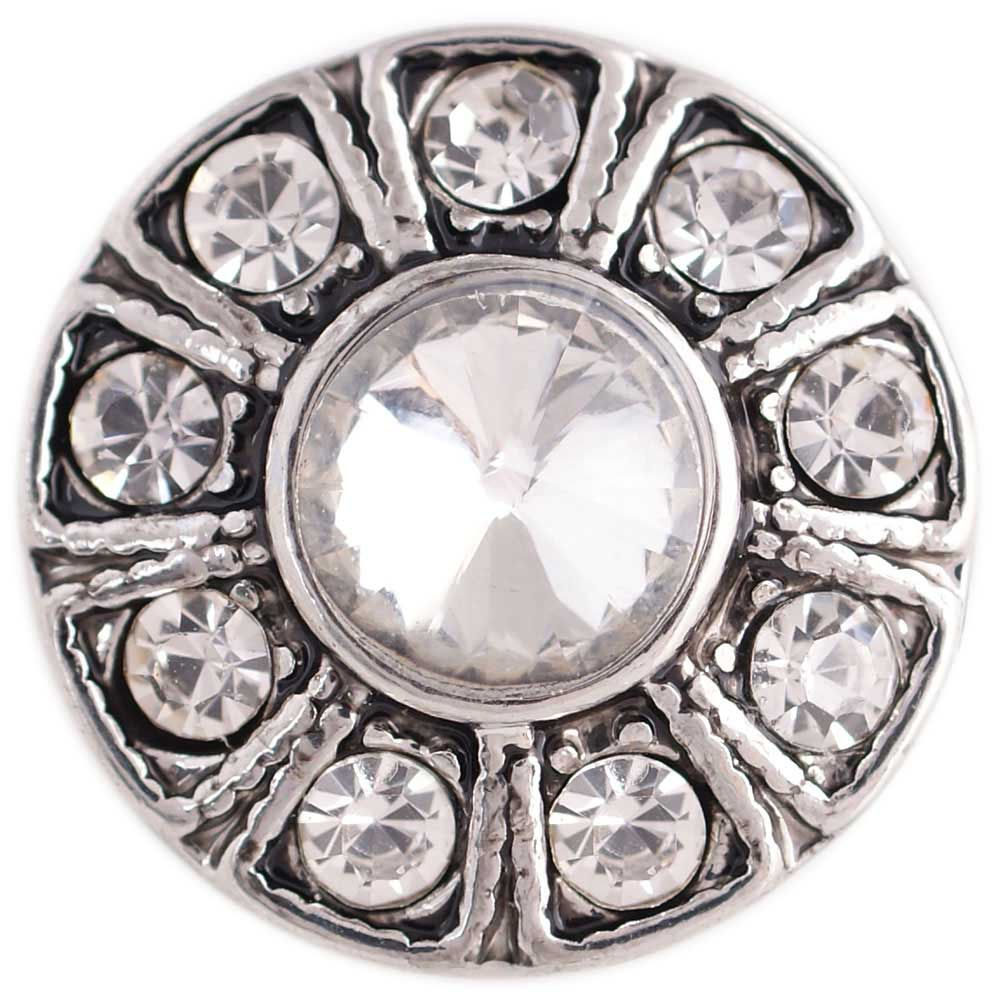 18mm/20mm Clear Rhinestone Sundial Design Snap (1820-9691C)