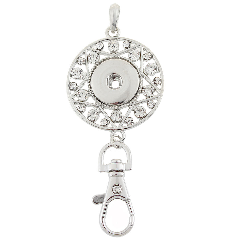 18mm/20mm Round Clear Rhinestone w/Star Lanyard (1820-4048J-E1)