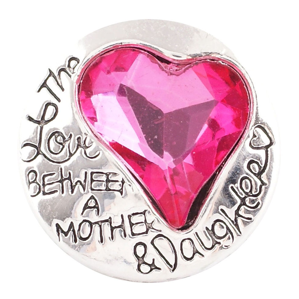 18mm/20mm Pink Heart THE LOVE BETWEEN A MOTHER AND... Snap(1820-6131-CO-E3)
