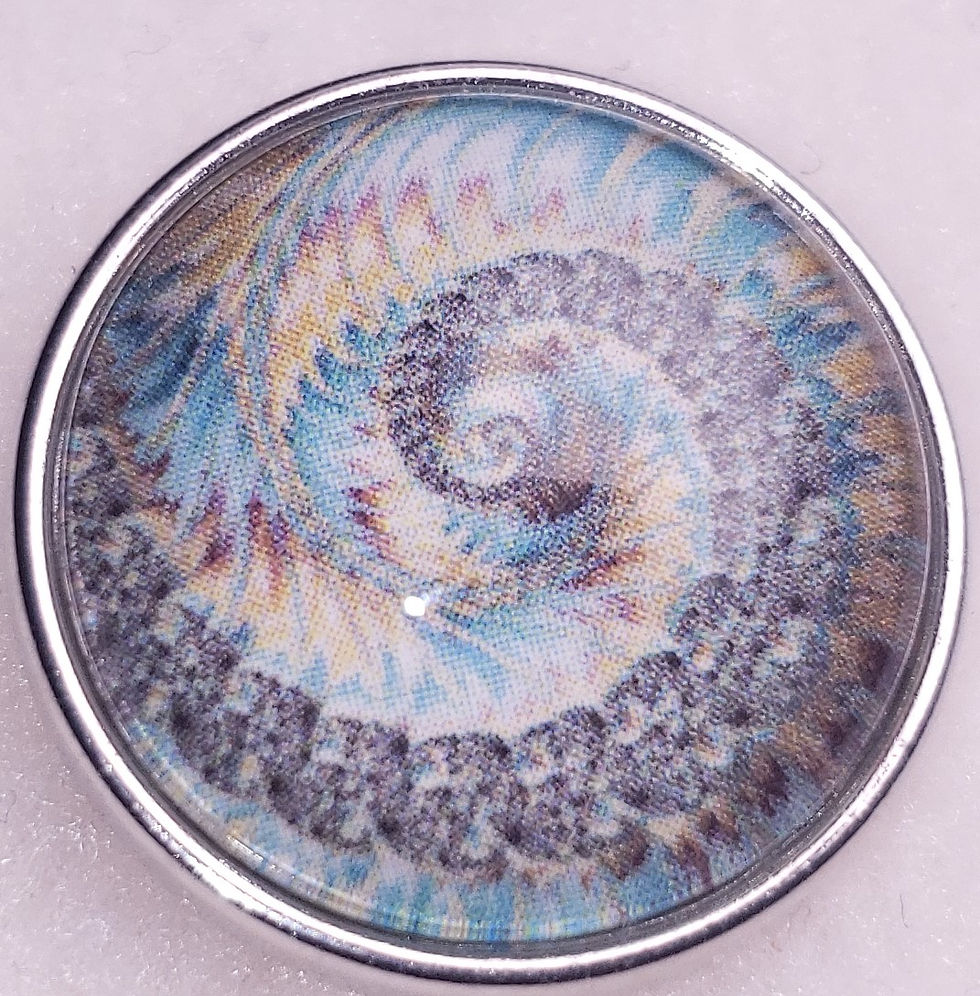 18mm/20mm Aqua w/ Brown Highlights Curl Glass Dome Snap (1820-9065A)