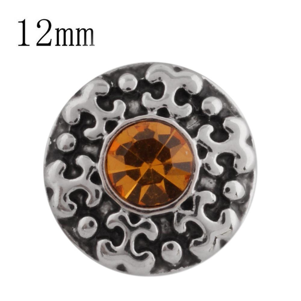 12mm Gold Center Stone on Metal Snap (12-5166P)