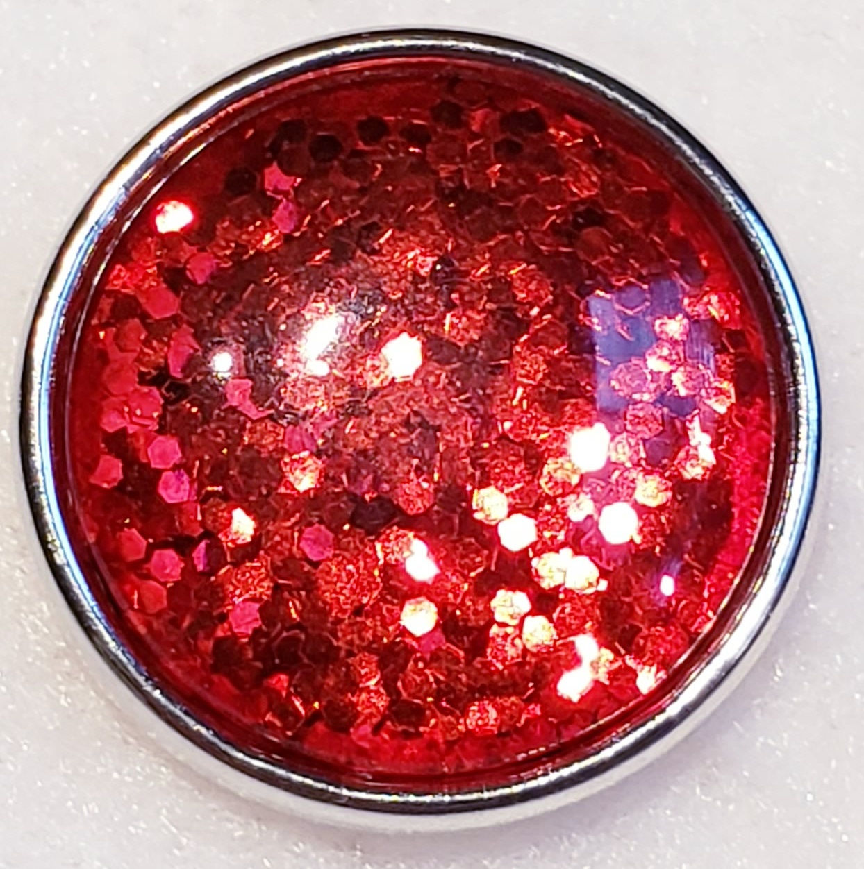 18mm/20mm Red Large Glitter Snap (1820-0732A-E6)
