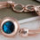 Thumbnail: 18mm/20mm Rose Gold w/Large Grey Blue Center Stone Snap (1820-9769RG)