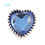 Thumbnail: 12mm Multi-Faceted Blue Heart Stone w/Braided Trim Snap (12-6058P)