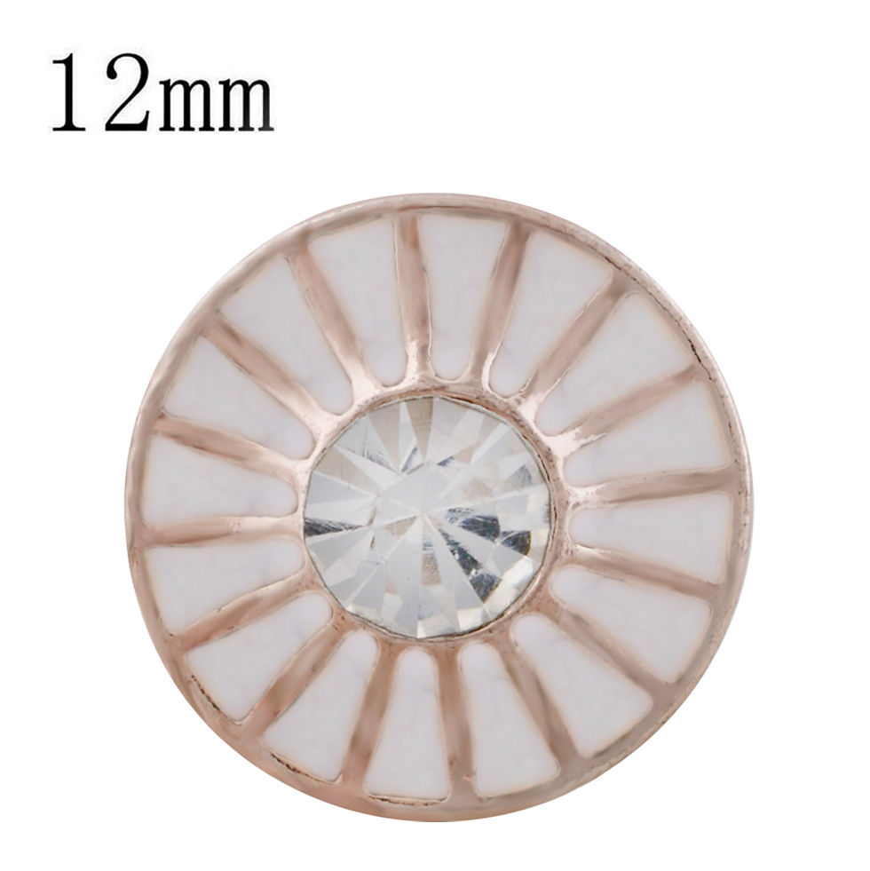 12mm White Wheel w/Clear Center Stone Snap (12-6342P)