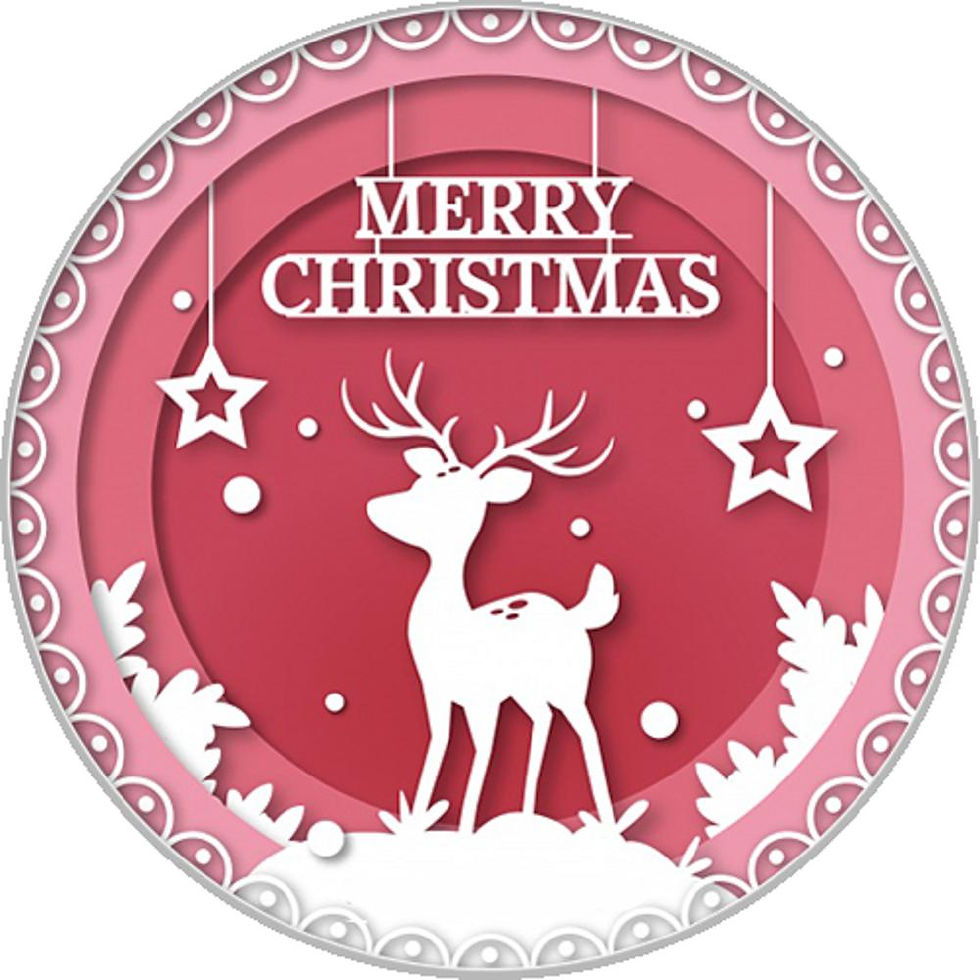 18mm/20mm Pink MERRY CHRISTMAS Reindeer Glass Dome Snap (1820-3075J-E1)