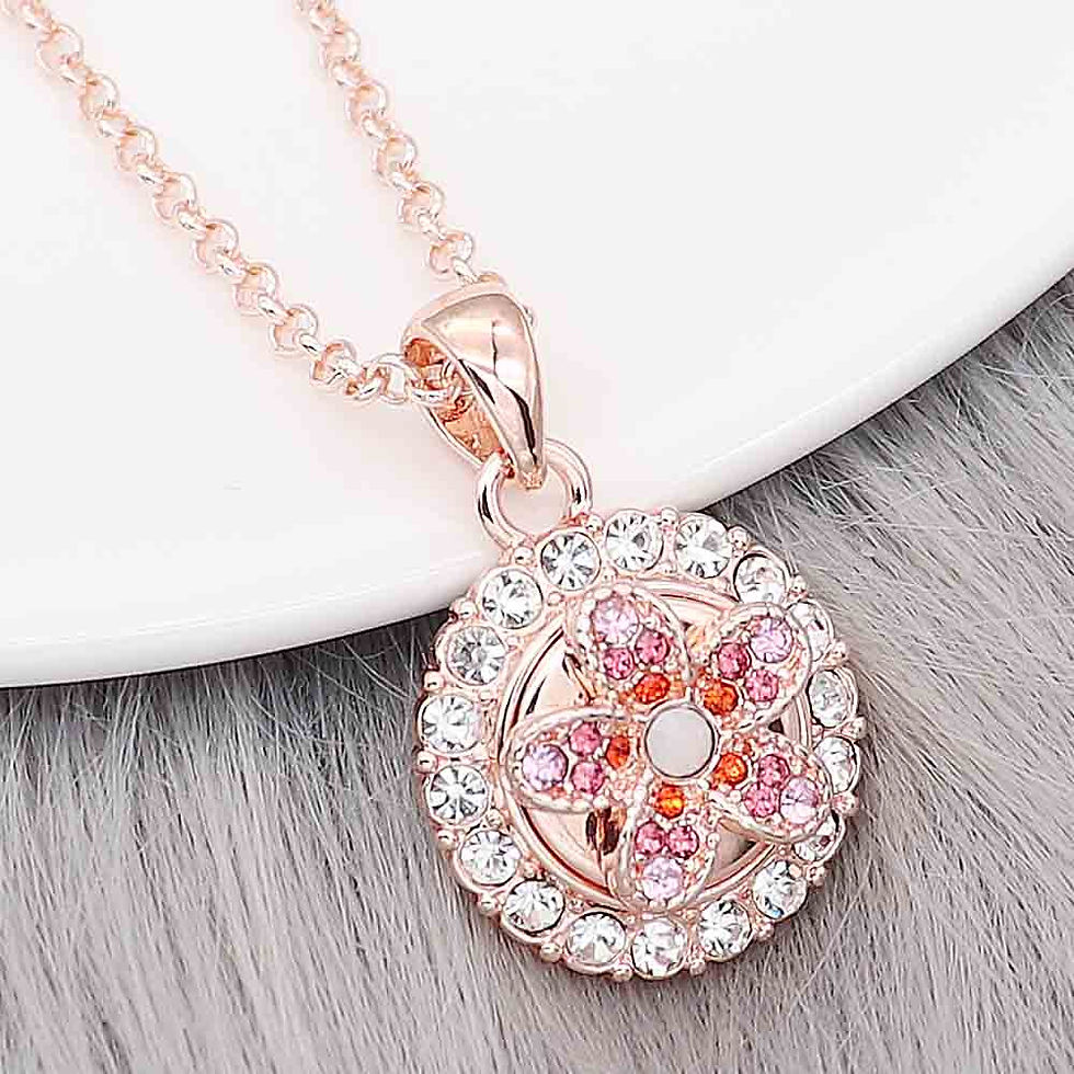 Thumbnail: 12mm Red, Pink and White w/ Gold Base Flower Snap (12-7105-E3)
