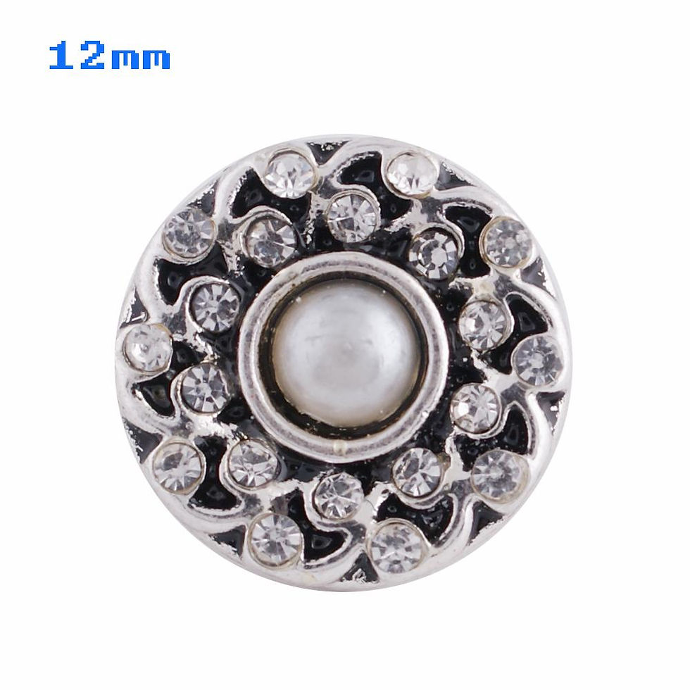 12mm Wreath-Like w/Clear Rhinestones Snap (12-8014-P)