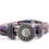 Thumbnail: 18mm/20mm Flower Print w/Black Background Faux Leather Bracelet (1820-0208-E3)