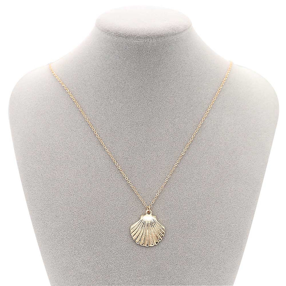 Thumbnail: Faux Gold Sea Shell  Necklace w/Chain (3115-CO)