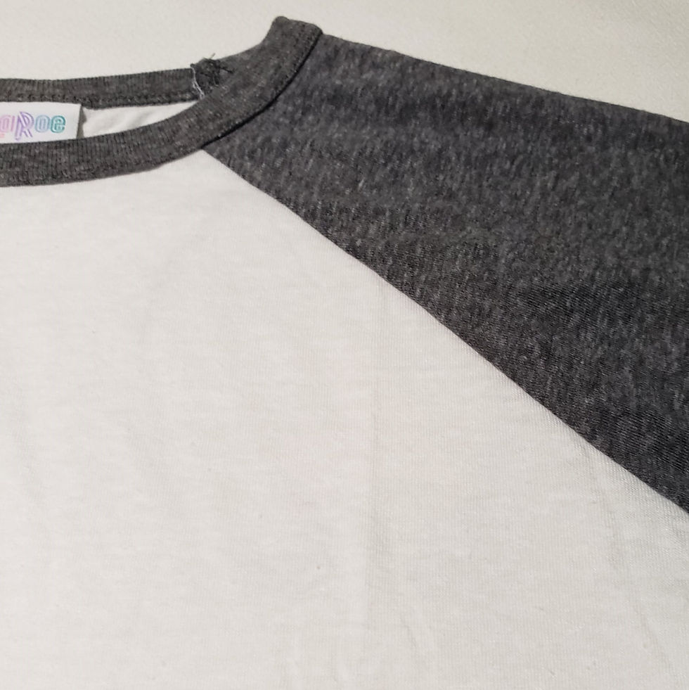 Thumbnail: LuLaRoe Sloan White and Grey Shirt - Size 8 Child (7201-Youth)