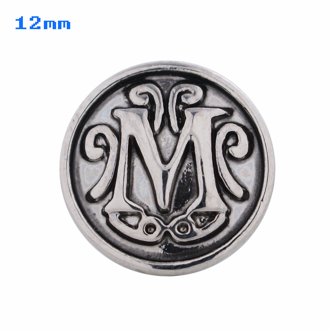 12mm Silver Scrolled "M" Snap (12-5015-CO-E1)